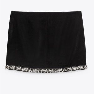 ZARA - Falda Terciopelo Brillos Skirt 🖤🤍🖤